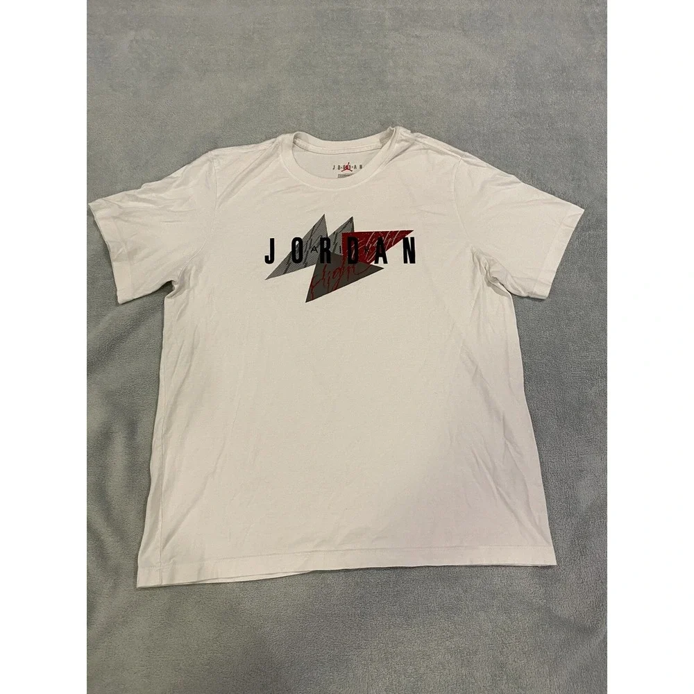 Mens Air Jordan Flight Standard Fit T Tee Shirt White L Large‎